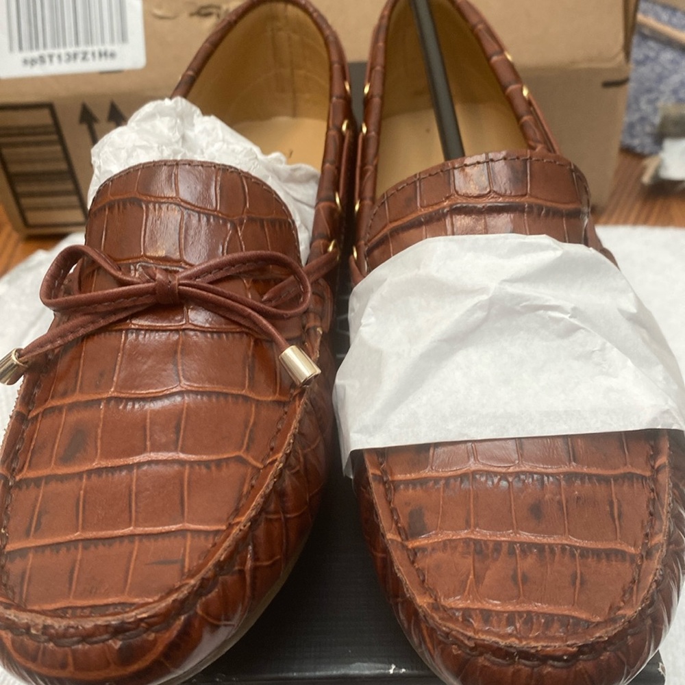 Talbots flats dark amber rust style Taylor—NEW